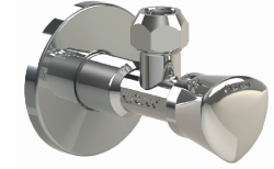 АРКО Кран угловой вентильный  A-80 декоративный 1/2х3/8 (Гайка 10) (1/60). ZP702 