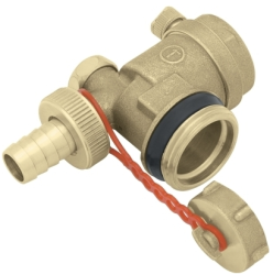 Тройник с воздуховыпускным автоматическим клапаном и спускным вентилем G1" KAN, R5541