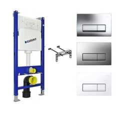 Инсталляция для унитаза Geberit Duofix Plattenbau 458.125.46.1 с клавишей Delta 51 хром матовый