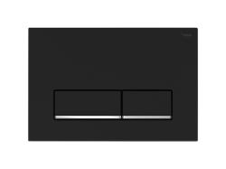 Панель смыва РЕХАУ NOVA LONG 002 с прямоугольными клавишами, пластик, черный, матовый, нижняя полоса клавиш хром, глянцевый