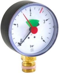 Манометр для систем отопления тип HZ Afriso RAD 80мм 0-4 бар 12