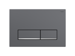 Панель смыва РЕХАУ NOVA LONG 002 с прямоугольными клавишами, пластик, графит,матовый,  нижняя полоса клавиш хром, глянцевый