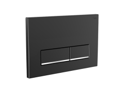 Панель смыва РЕХАУ NOVA LONG 002 с прямоугольными клавишами, пластик, черный, матовый, нижняя полоса клавиш хром, глянцевый