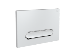 Панель смыва РЕХАУ NOVA ELLIPSE 002 с овальными клавишами, пластик, белый, глянцевый, контур клавиш хром, глянцевый