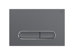 Панель смыва РЕХАУ NOVA ELLIPSE 002 с овальными клавишами, пластик, графитовый, матовый, контур клавиш хром, глянцевый