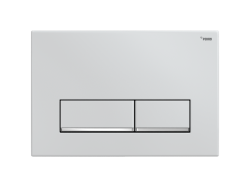 Панель смыва РЕХАУ NOVA LONG 002 с прямоугольными клавишами, пластик, белый, глянцевый, нижняя полоса клавиш хром, глянцевый