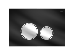 Панель смыва РЕХАУ NOVA ORB GLASS с круглыми клавишами, закаленное стекло, черный, клавиши и их контур хром, глянцевый