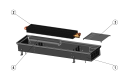 Внутрипольный конвектор Новатерм с принудительной конвекцией 080х250  