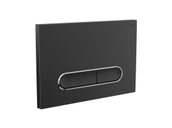 Панель смыва РЕХАУ NOVA ELLIPSE 002 с овальными клавишами, пластик, черный, матовый, контур клавиш хром, глянцевый