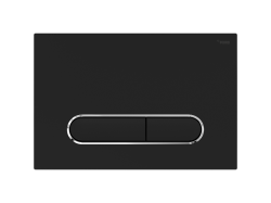 Панель смыва РЕХАУ NOVA ELLIPSE 002 с овальными клавишами, пластик, черный, матовый, контур клавиш хром, глянцевый