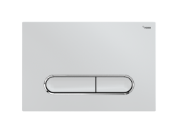 Панель смыва РЕХАУ NOVA ELLIPSE 002 с овальными клавишами, пластик, белый, глянцевый, контур клавиш хром, глянцевый